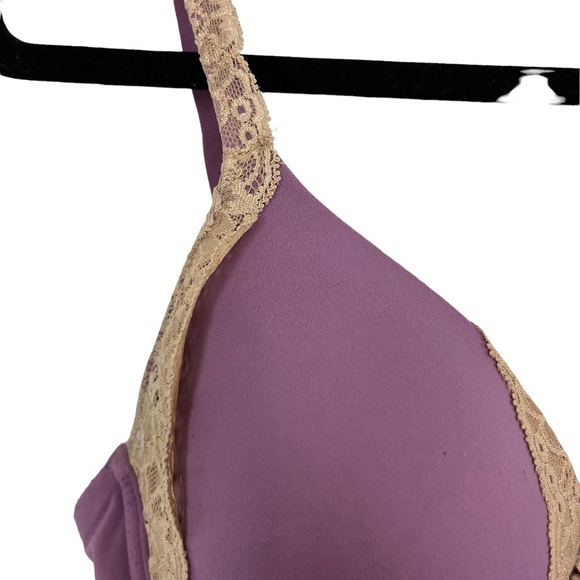 SOMA EMBRACEABLE FULL COVERAGE LACE TRIM Purple Underwire Lined Bra sz 34D - Picture 3 of 16